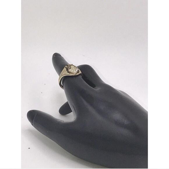 Swarovski Crystal Scarab Yellow Gold Signet Ring Adjustable 8-9 58-60 - Picture 6 of 8